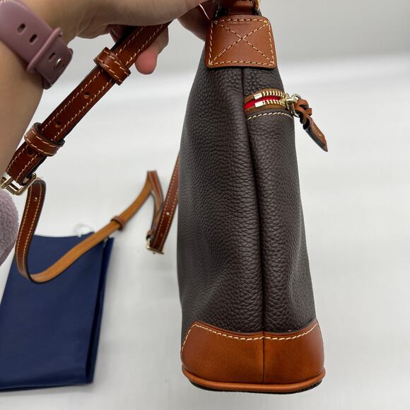 Dooney & Bourke Pebble Leather Crossbody Handbags Brown T'moro - Picture 6 of 11